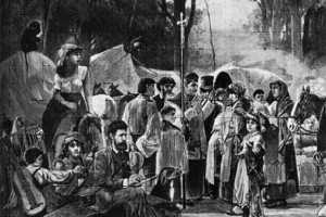 Фрагмент "Крещение детей в таборе", С. Гроте (Германия), 1892г.